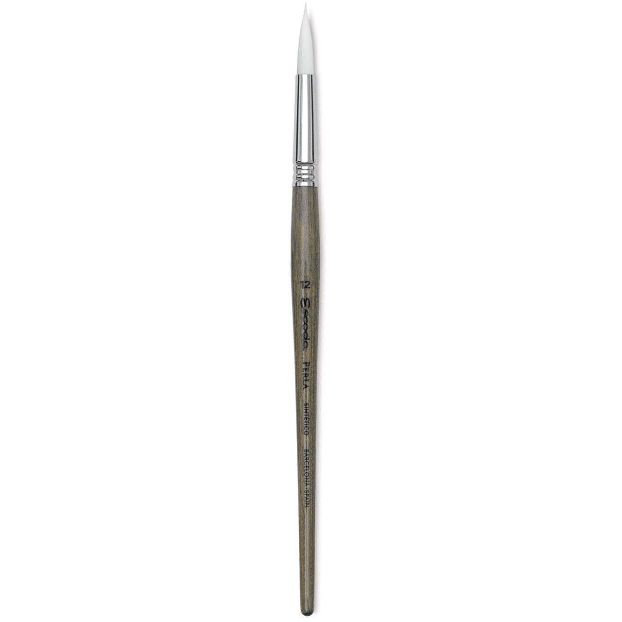 Escoda Perla Toray White Synthetic Brush - Round, Short Handle, Size 12
